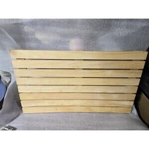 Bamboo Shower Mat Waterproof 22.5" x 13" x 1" Bathroom Floor Mat Wood